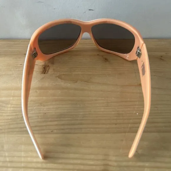 Dragon Pinup Sunglasses White/Peach Frames w BR Clamshell Case Y2K 90s - Picture 3 of 10